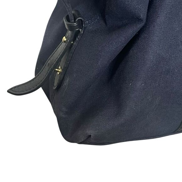 Cuyana Le Sud Weekender Bag Large Navy Canvas Black Leather Travel Tote - Picture 9 of 16